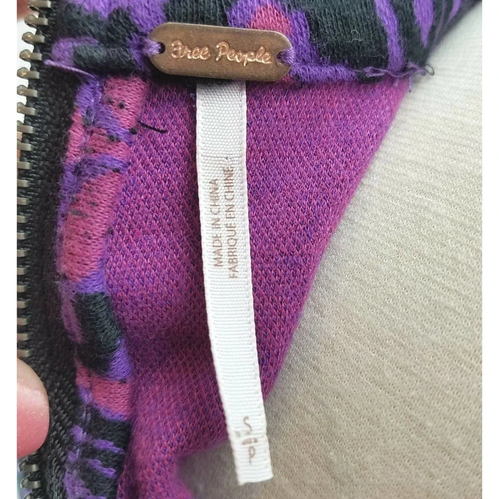High-Neck Purple Patterned Sleeveless A-Line Dress